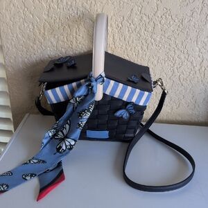 Stylish Navy and Blue Striped Women's Bag